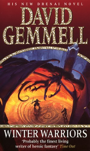 Book cover: dragon above warriors in a snowy, circular arena.