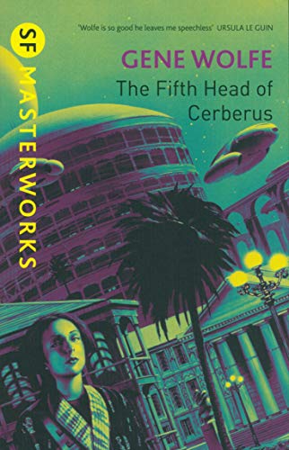 Book with dark cover, featuring a mythical creature, likely Cerberus, in a sci-fi setting.