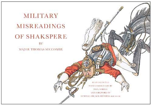 Book cover: "Military Misreadings of Shakspere" with a vintage military illustration.