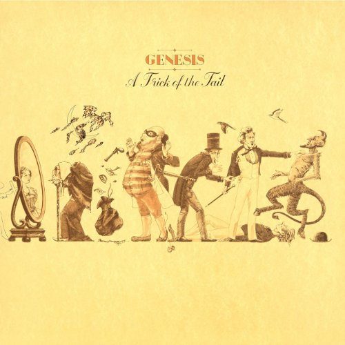 Genesis album cover: vintage-style illustration of figures and birds.