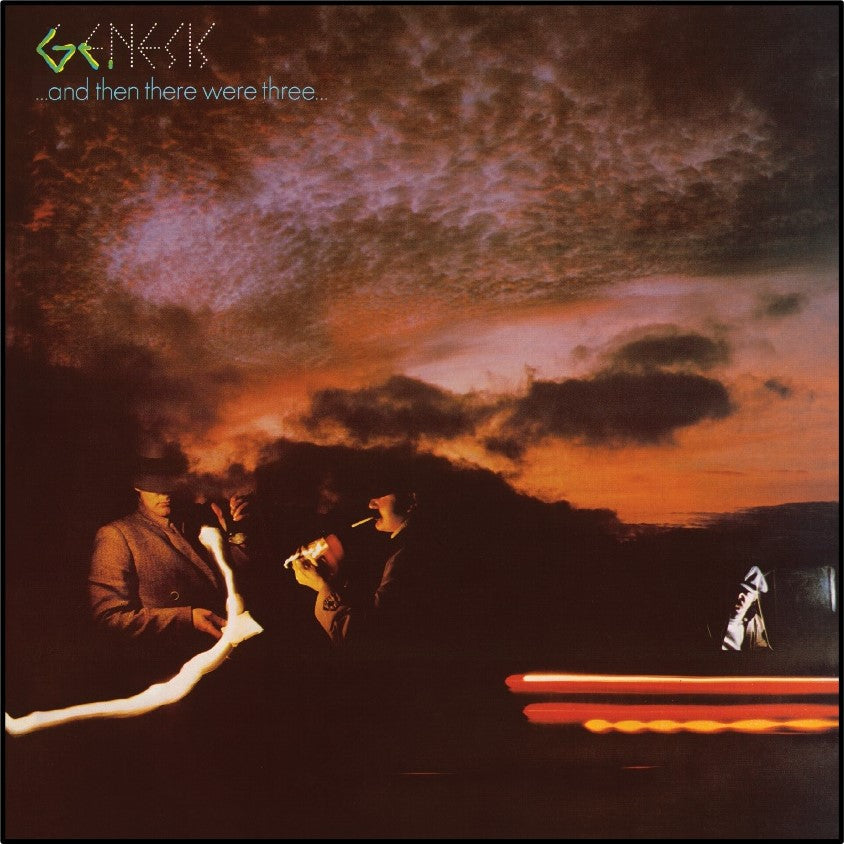Genesis album cover, “And Then There Were Three,” with three figures.