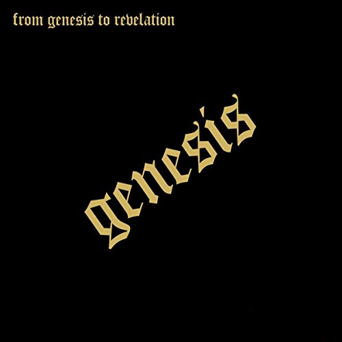 Black album cover with gold, ornate lettering spelling "Genesis.