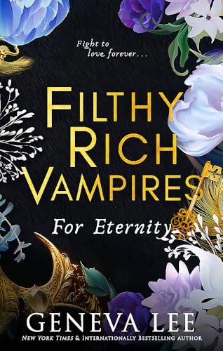 Book cover: "Filthy Rich Vampires" with floral decorations and gold accents.