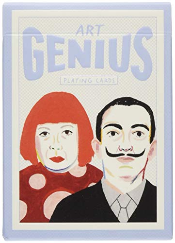 Box of “Genius Art” playing cards featuring portraits of artists.