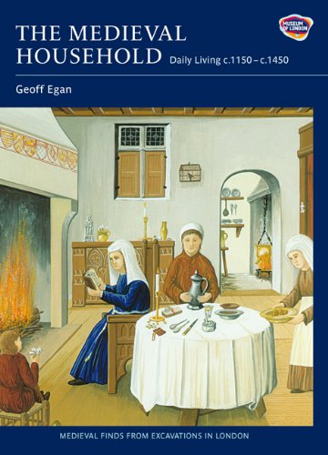 Book cover depicting a medieval interior with people and a fireplace.