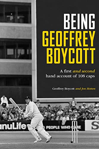 Book cover: "Being Geoffrey Boycott" with cricketer in action image.