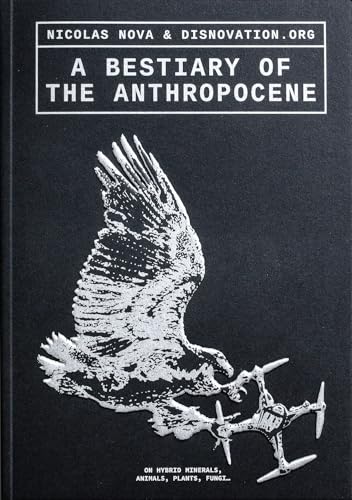 Black book cover with a white illustration of a bird and drone.