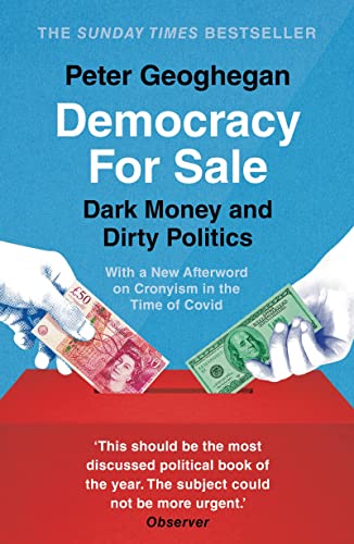 Book cover: "Democracy For Sale" with hands offering money into a ballot box.