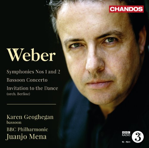 CD cover featuring portrait of a man, text “Weber” and orchestra details.