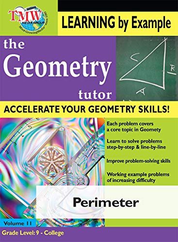 Geometry Tutor DVD cover with a triangle, tools, and colorful abstract design.