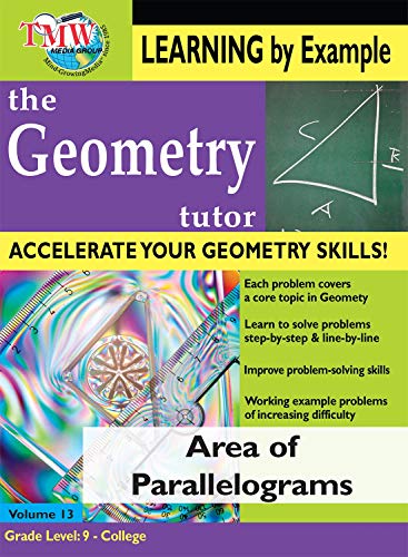 DVD cover for "Geometry Tutor" with triangle, tools, and colorful abstract design.