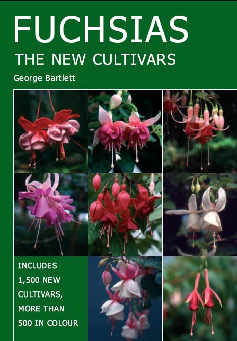 Book cover featuring colorful fuchsia flowers, titled "Fuchsias: The New Cultivars".
