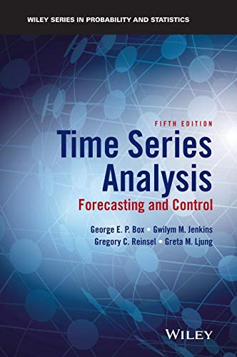 Book cover: "Time Series Analysis" fifth edition, blue and white design.