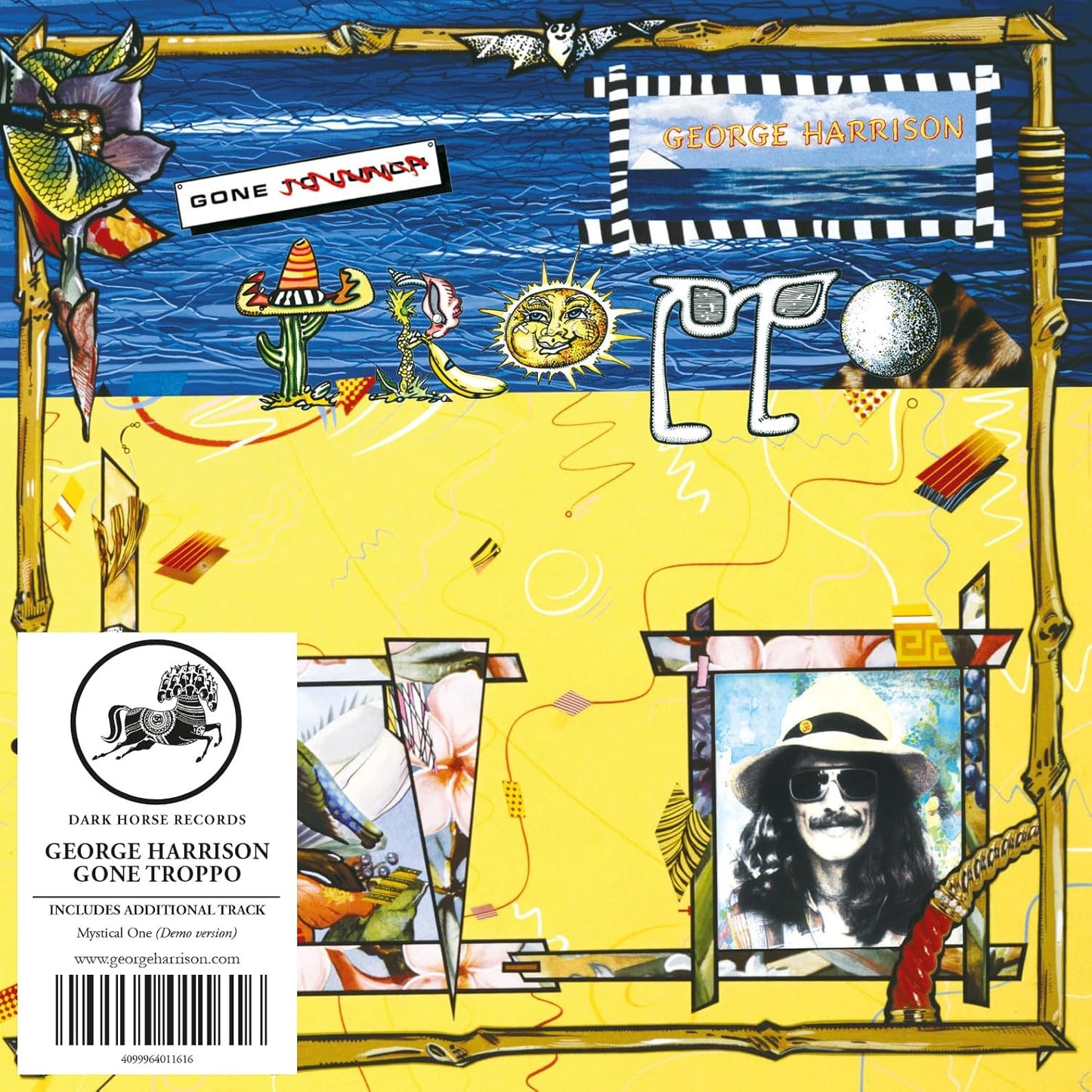 CD cover for George Harrison’s “Gone Troppo” with colorful, surreal artwork.