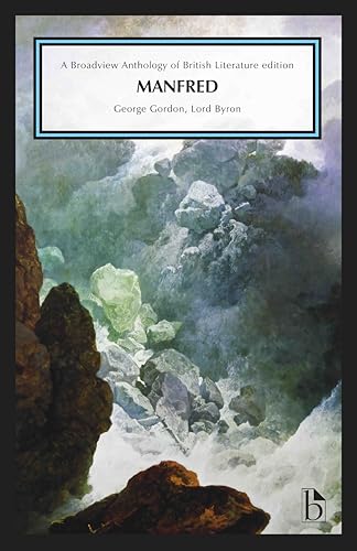 Book cover for Manfred by Lord Byron featuring a painting of a rocky waterfall.