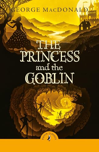 Book cover featuring a princess silhouette above a cavern with goblins in yellow light.