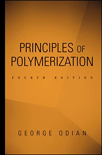 Orange book cover with title "Principles of Polymerization" and author name.