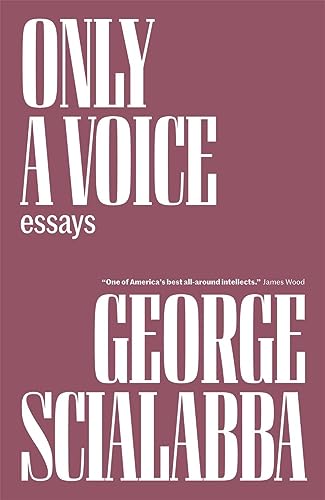Book cover: "Only a Voice: Essays" by George Scialabba, maroon background.