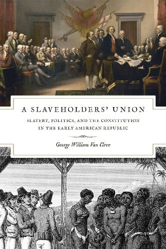 Book cover depicting historical scenes related to slavery and politics.