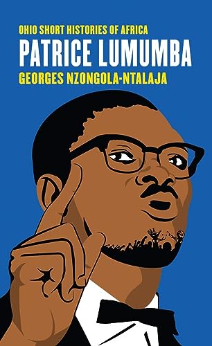 Book cover featuring a portrait of Patrice Lumumba in illustrated style.