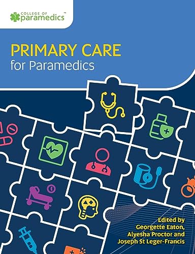 Book cover: "Primary Care for Paramedics" with medical icons and puzzle pieces.