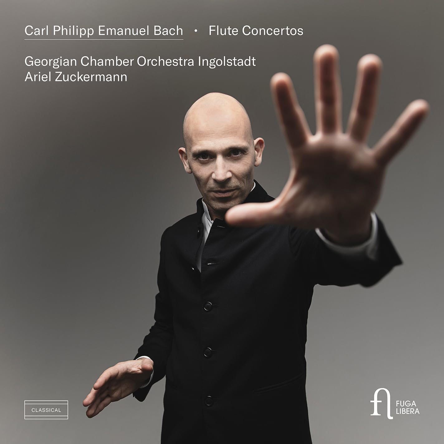 CD cover featuring a portrait of Ariel Zuckermann with a flute.