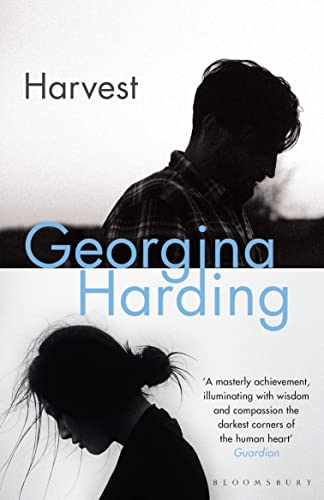 Book cover for "Harvest" featuring silhouettes of a man and woman.
