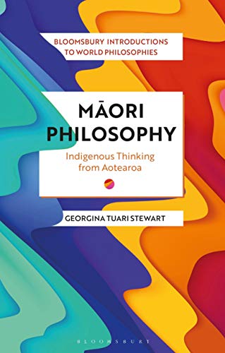Book cover for "Maori Philosophy" with abstract colorful design.