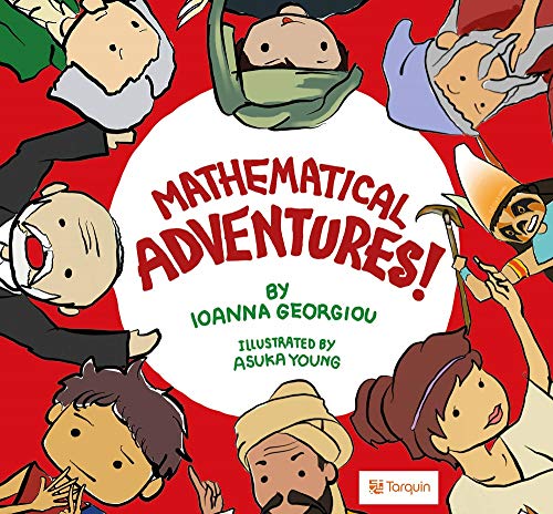 Book cover with cartoon children surrounding the title "Mathematical Adventures!".