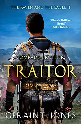 Book cover: Roman soldier with armor, facing a battlefield scene.