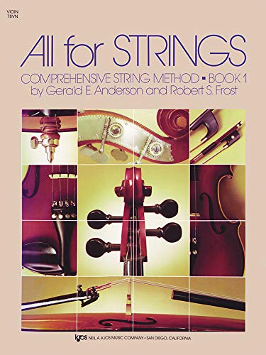 All for Strings Book 1 Violin" cover with violin parts collage.
