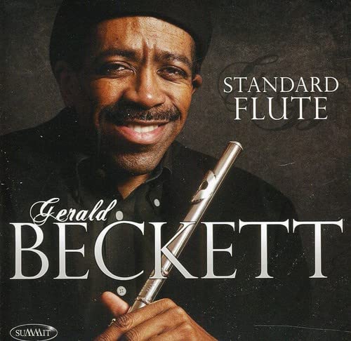 Gerald Beckett holding a flute, album cover for "Standard Flute.