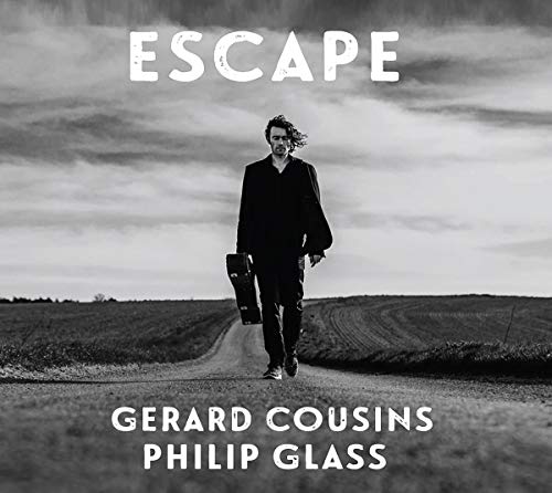 CD cover: Man with cello walking down a rural road.