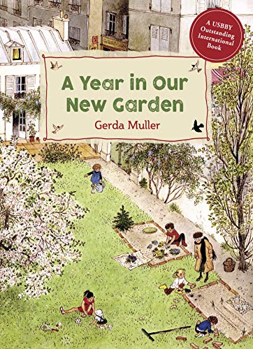 Book cover: children gardening in a lush, green urban garden.