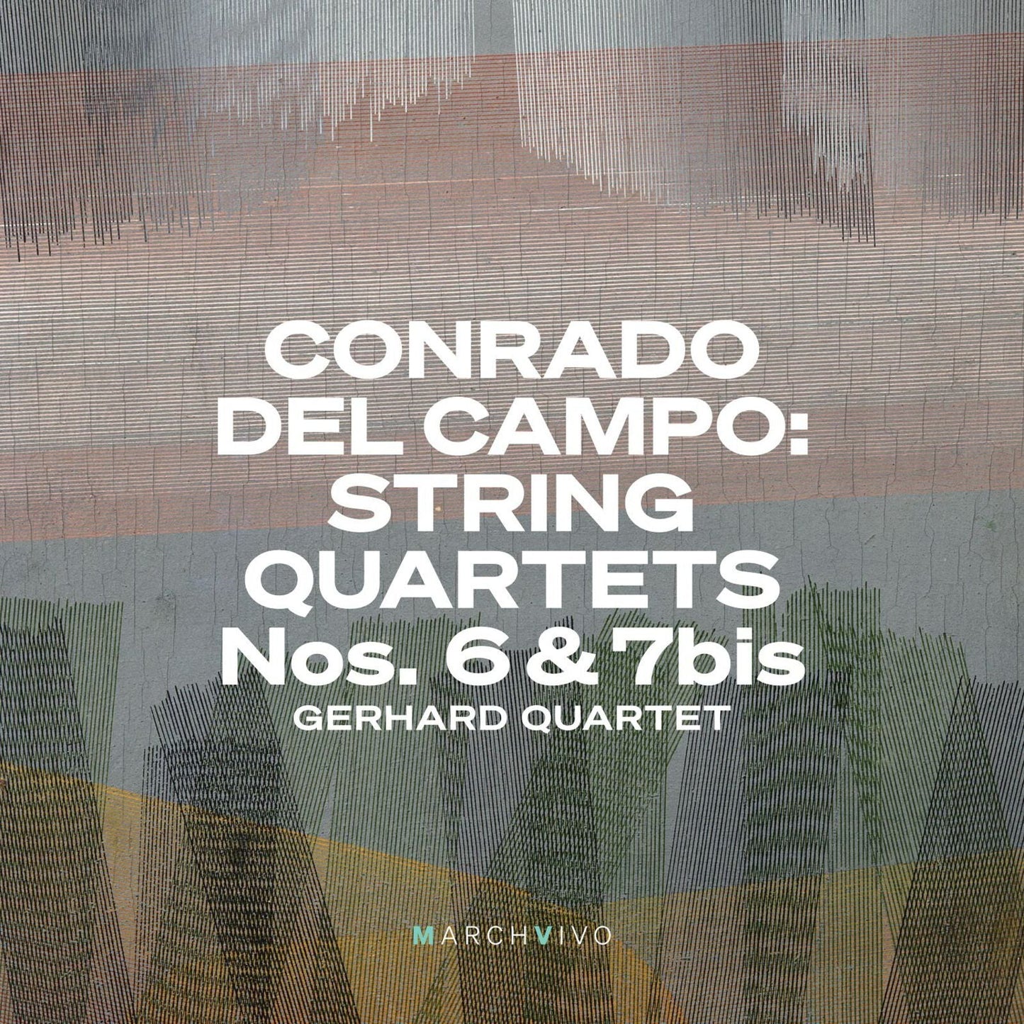 CD cover with abstract gray and orange lines, featuring text for Conrado Del Campo.