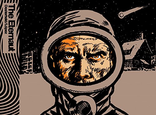 Graphic novel cover showing a close-up of a man wearing a space helmet.