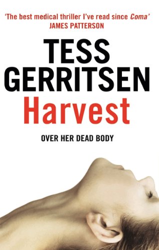 Book cover for Harvest by Tess Gerritsen featuring a woman's profile on white background.