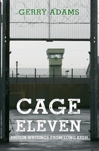 Book cover showing a prison watchtower viewed through a barbed wire perimeter fence.