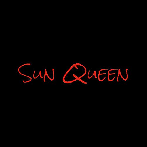 Black background with red, handwritten-style text reading "Sun Queen".