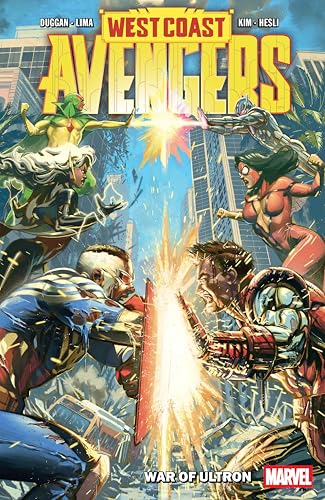 Comic book cover featuring multiple superheroes in action against a bright explosion.