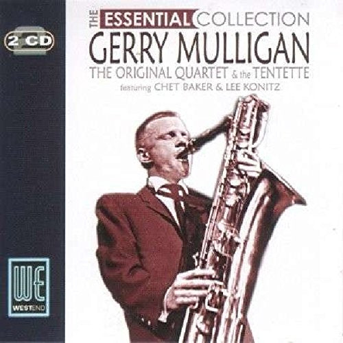Gerry Mulligan album cover featuring a man playing a baritone saxophone.