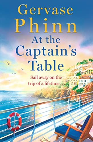 Book cover: “At the Captain’s Table” with a coastal scene and ship railing.