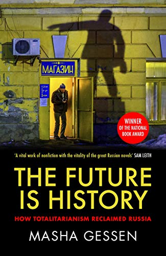 Book cover: shadowed figure, doorway, and title "The Future is History.