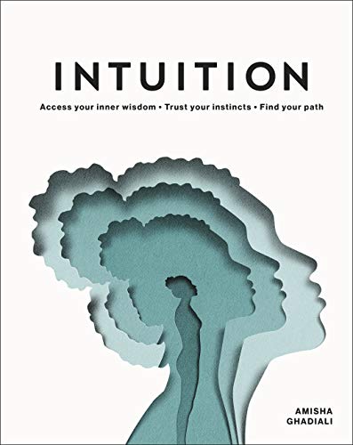 Book cover with layered paper cut-out of a head in profile, teal tones.