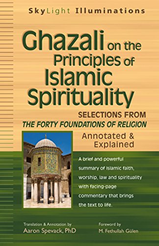 Book cover: “Ghazali on the Principles of Islamic Spirituality” with a mosque image.