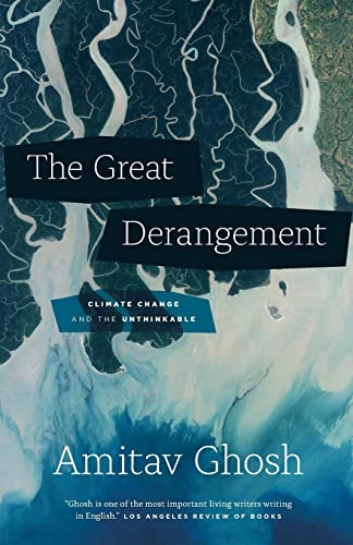 Book cover with aerial view of a river delta and bold text.