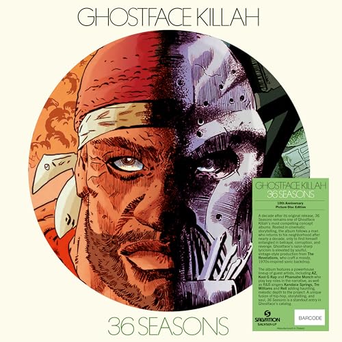 Ghostface Killah’s “36 Seasons” 10th anniversary picture disc vinyl cover.