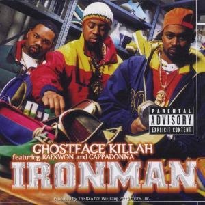 “Ironman” CD cover featuring Ghostface Killah with Raekwon and Cappadonna.