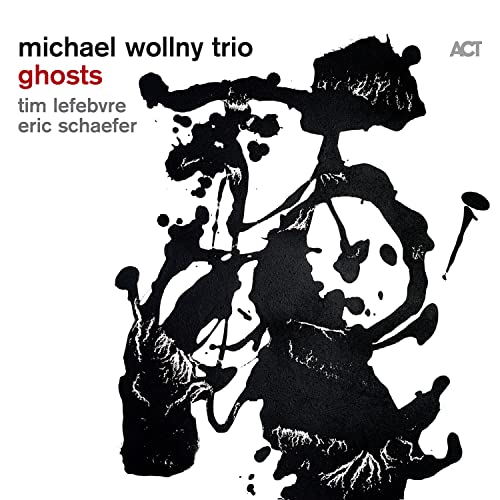CD cover for "Ghosts" by Michael Wollny Trio, abstract black ink design.