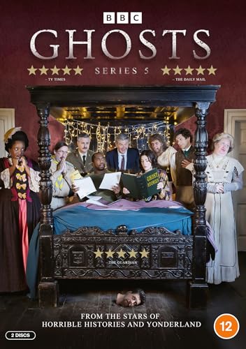 DVD cover for “Ghosts” Series 5 featuring a group of costumed characters.
